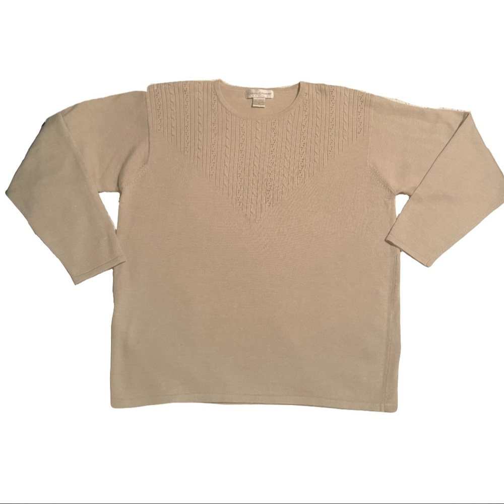 NWOT Casual Corner Beige Women’s Knit Sweater size M